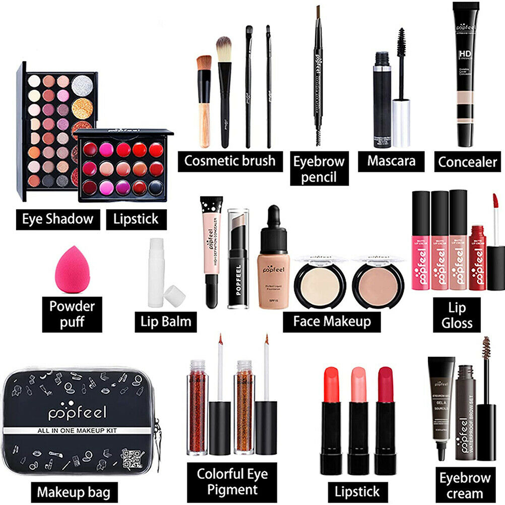 27PCS Professional Makeup Set Portable Travel Makeup Organizer Storage Box Gifts