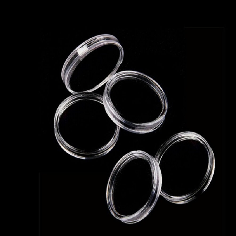 23mm 100pcs Applied Clear Round Cases Coin Storage Capsules Holder Plastic SEDD