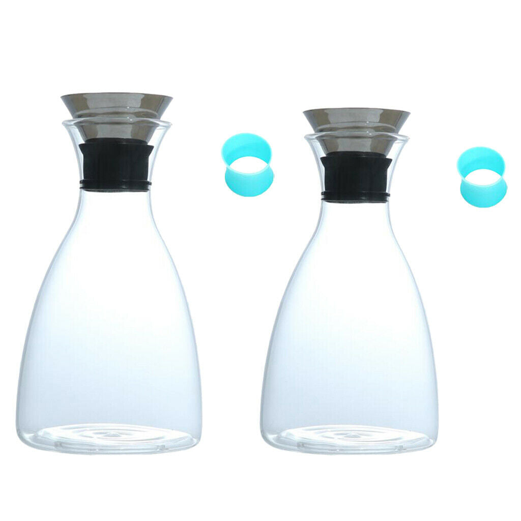 Heat Resistant Water Jug Juice Kettle Glass Wine Decanter with Filter Lid S