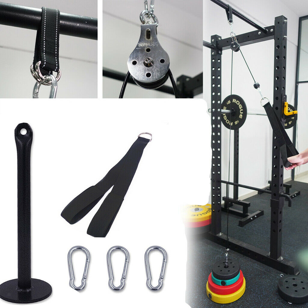 Fitness Pulley Cable Machine Attachment LAT System Kit Loading Pin Pulldown Rope