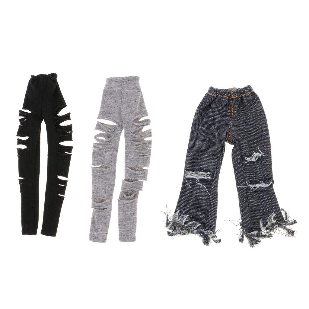 1/6 Cute Long Sleeve Pullover & Ripped Pants Casual Clothes Suit for 12