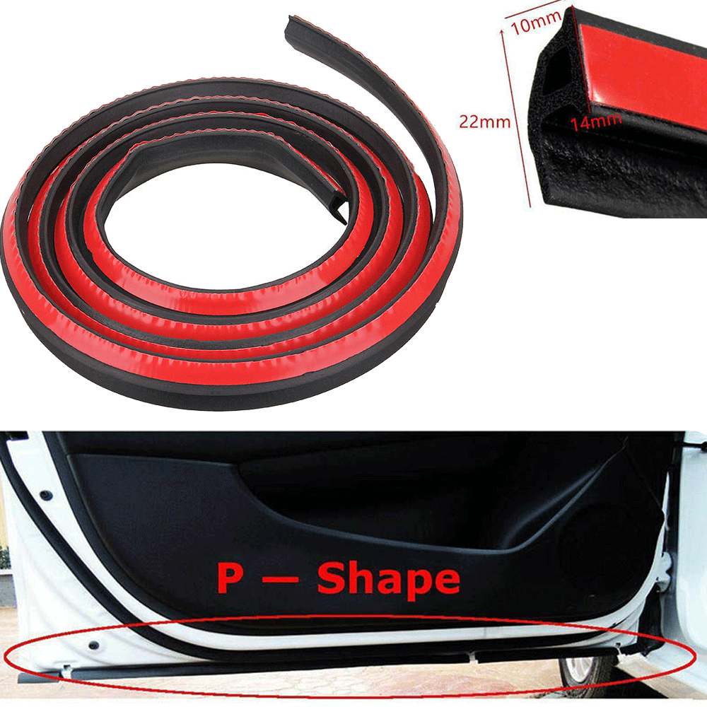 4M P-Type Rubber Weatherstrip Car Door Window Edge Noise Insulation Seal Strip