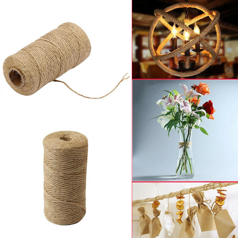 100m Natural Jute Twine Burlap String Rope Party Wedding Gift Wrap Home D.l8