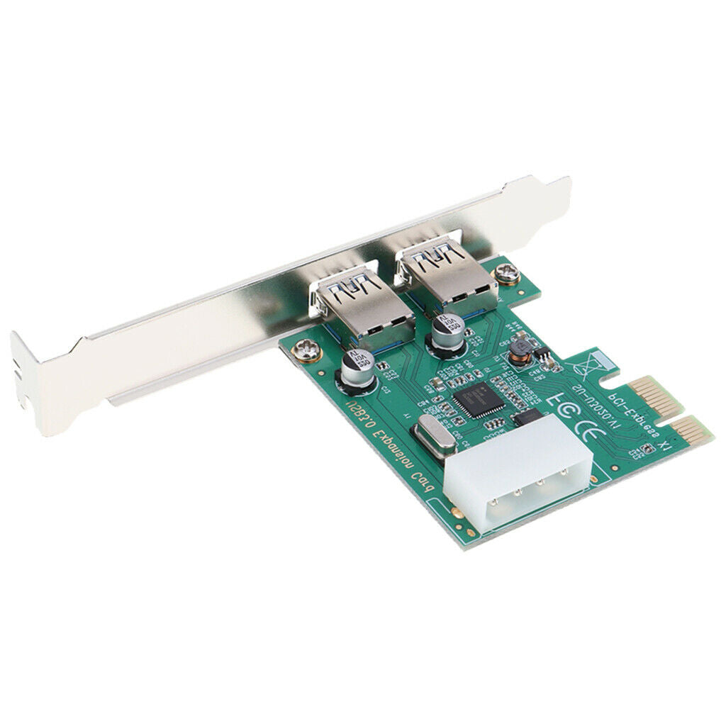 2-in-1 PCIE USB 3.0 Hub Controller Adapter Splitter, 5Gbps PCI Express Card