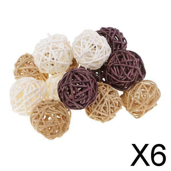 6X 15x Round Wicker Rattan for Wedding Table Vase Fillers DIY Craft Supplies