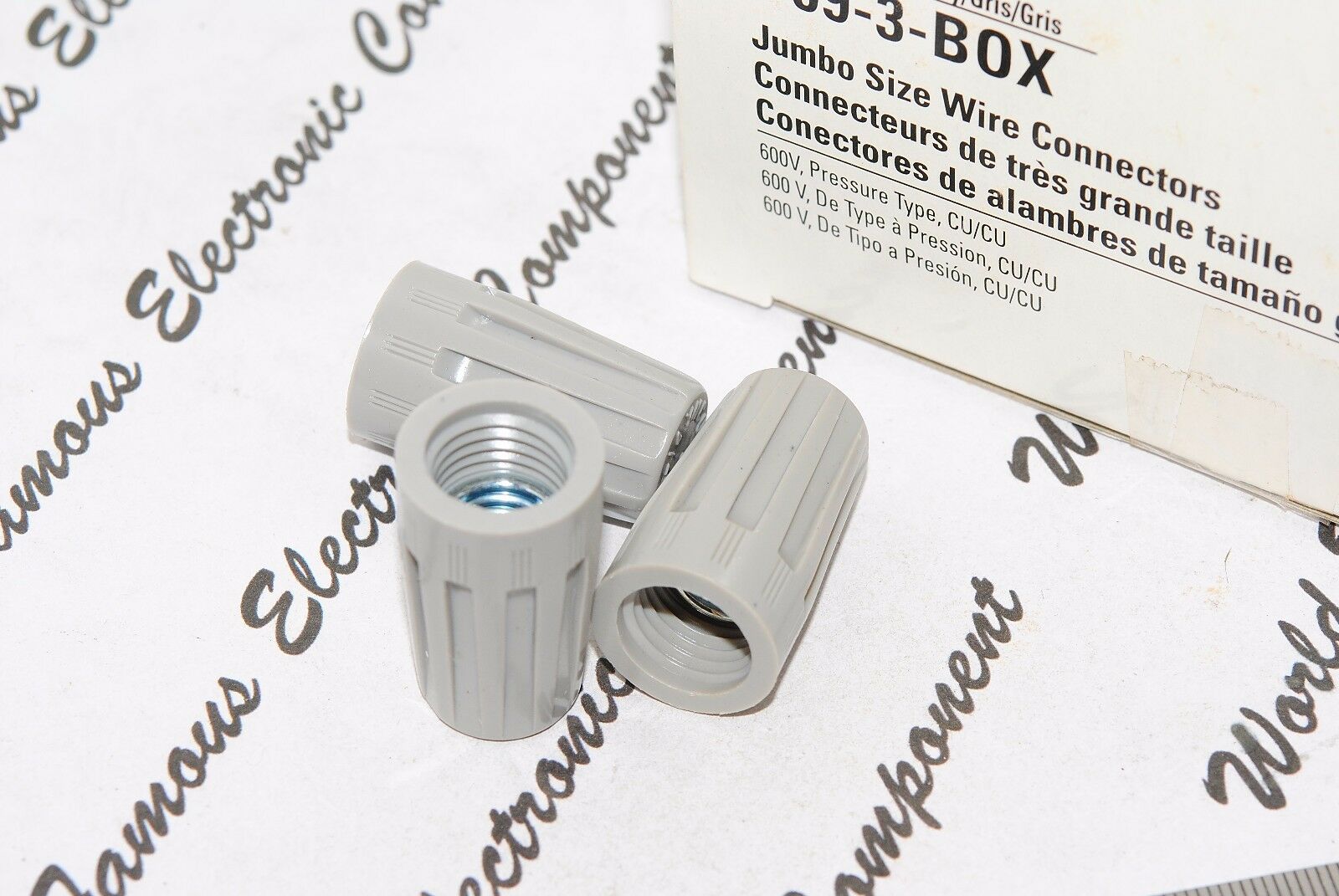 10pcs - COOPER 99-3 8-14AWG GRAY JUMBO SIZE WIRE CONNECTORS / NUTS