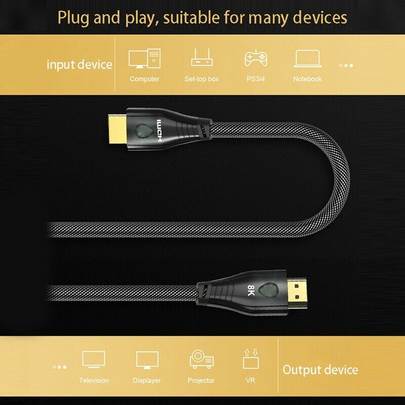 4X(MI 2.1 Cable Copper 8K Cable MI Converter for PS4  TVS Projectors J9K2)
