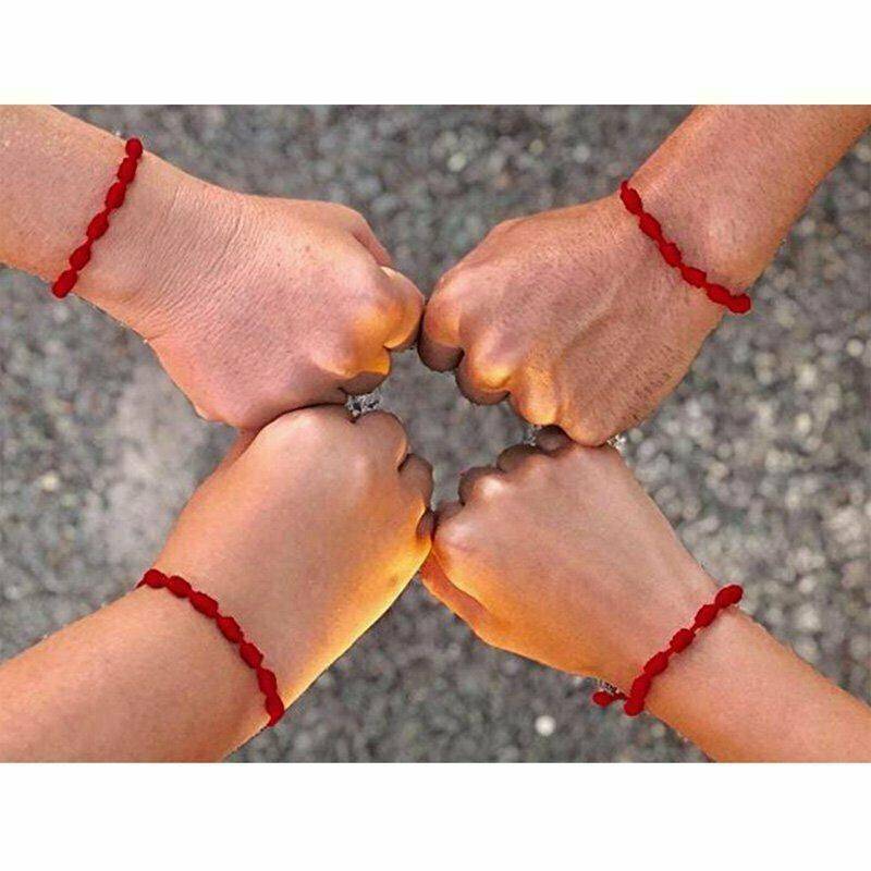2Pcs Good Lucky Red String Bracelet Kabbalah Amulet 7 Knots Protection Rope Gift