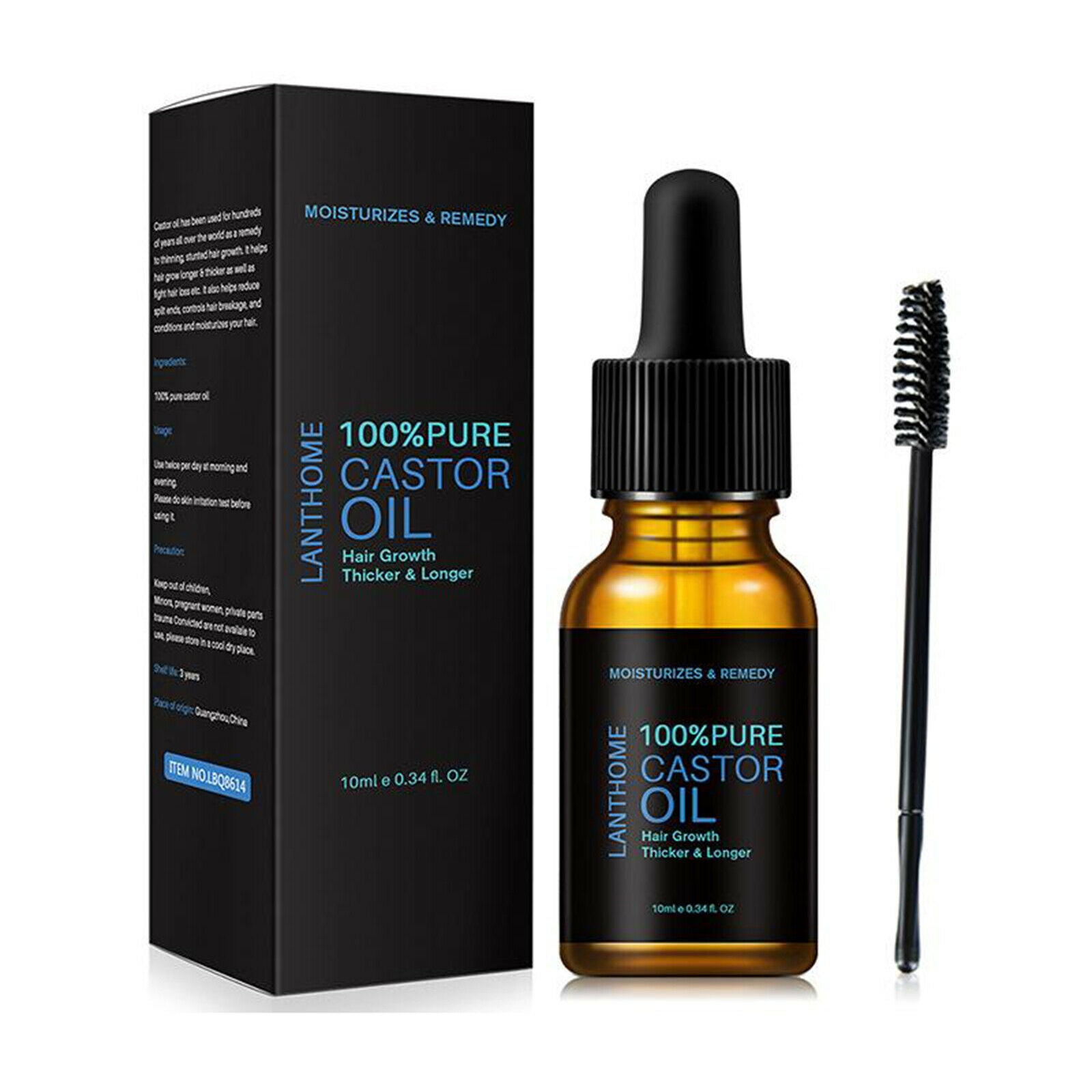 Hair Regrow 100% Pure Castor Oil Hair Essential for Eyelashes Growth Thicker