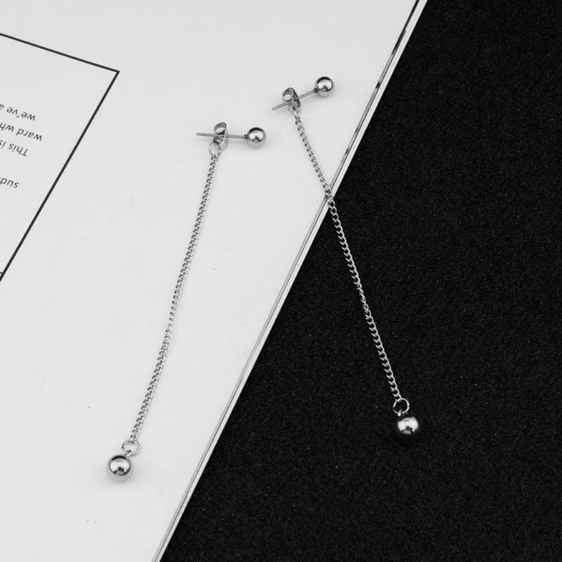 Elegant Stainless Steel Long Tassel Chain Dangle Drop Earrings  KPOP Boy Jewelry
