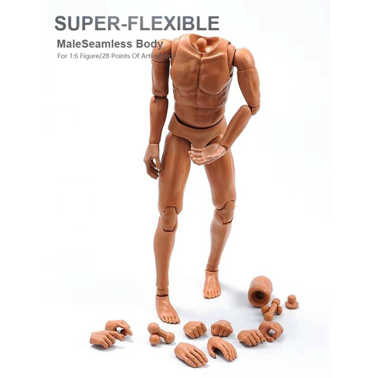 1/6 Male Narrow Shoulder Body Figures Male Muscle Body Toys for HT DAM