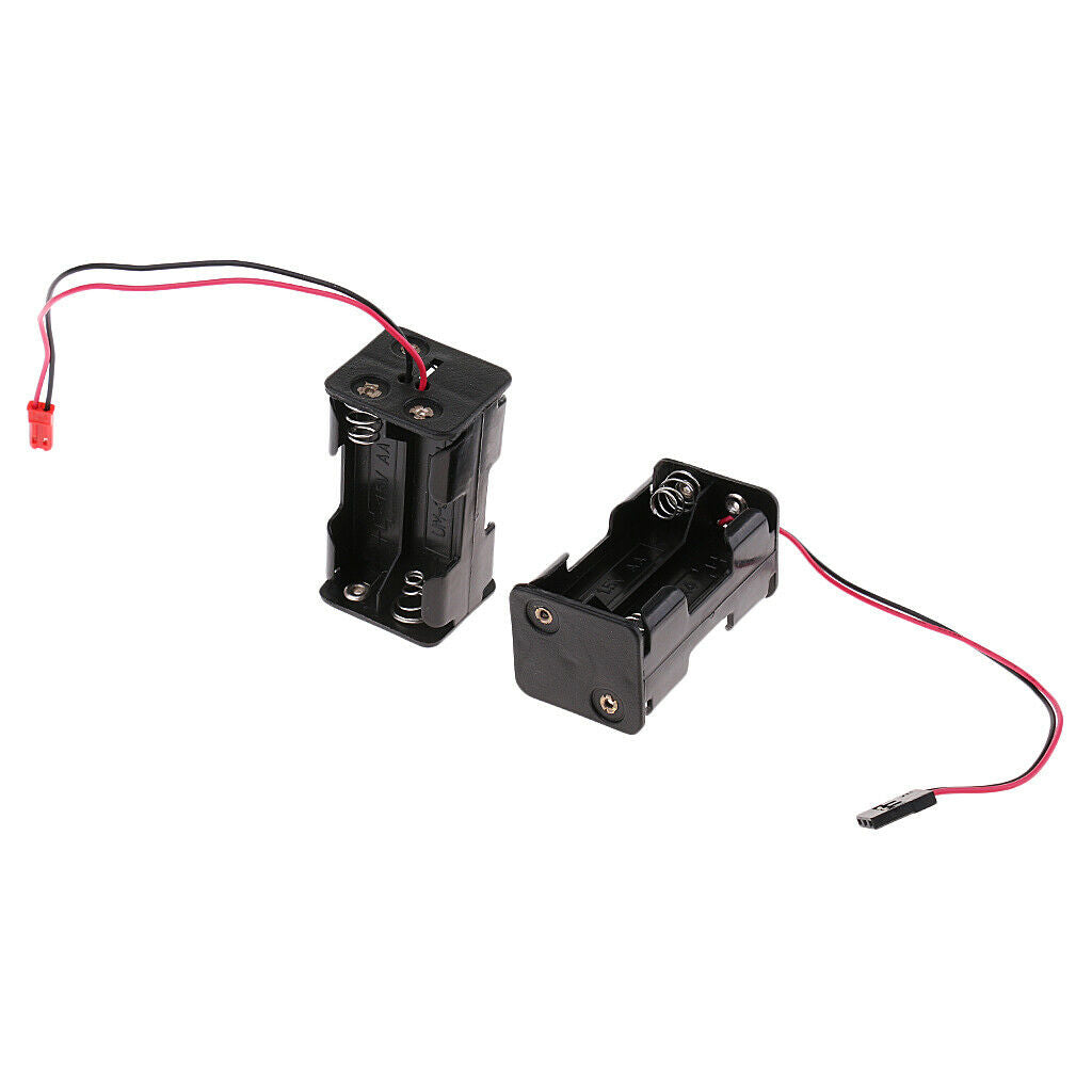 2 Pieces AA Battery Holder Case Slot Holder Plastic