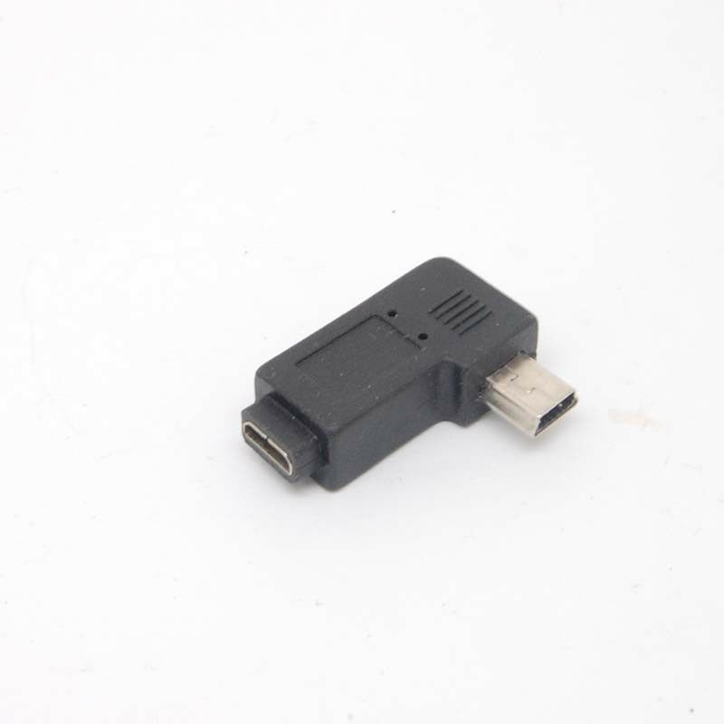 Mini USB Type A male to Micro USB B feMale 90 Degree left Angle Adapter Charger