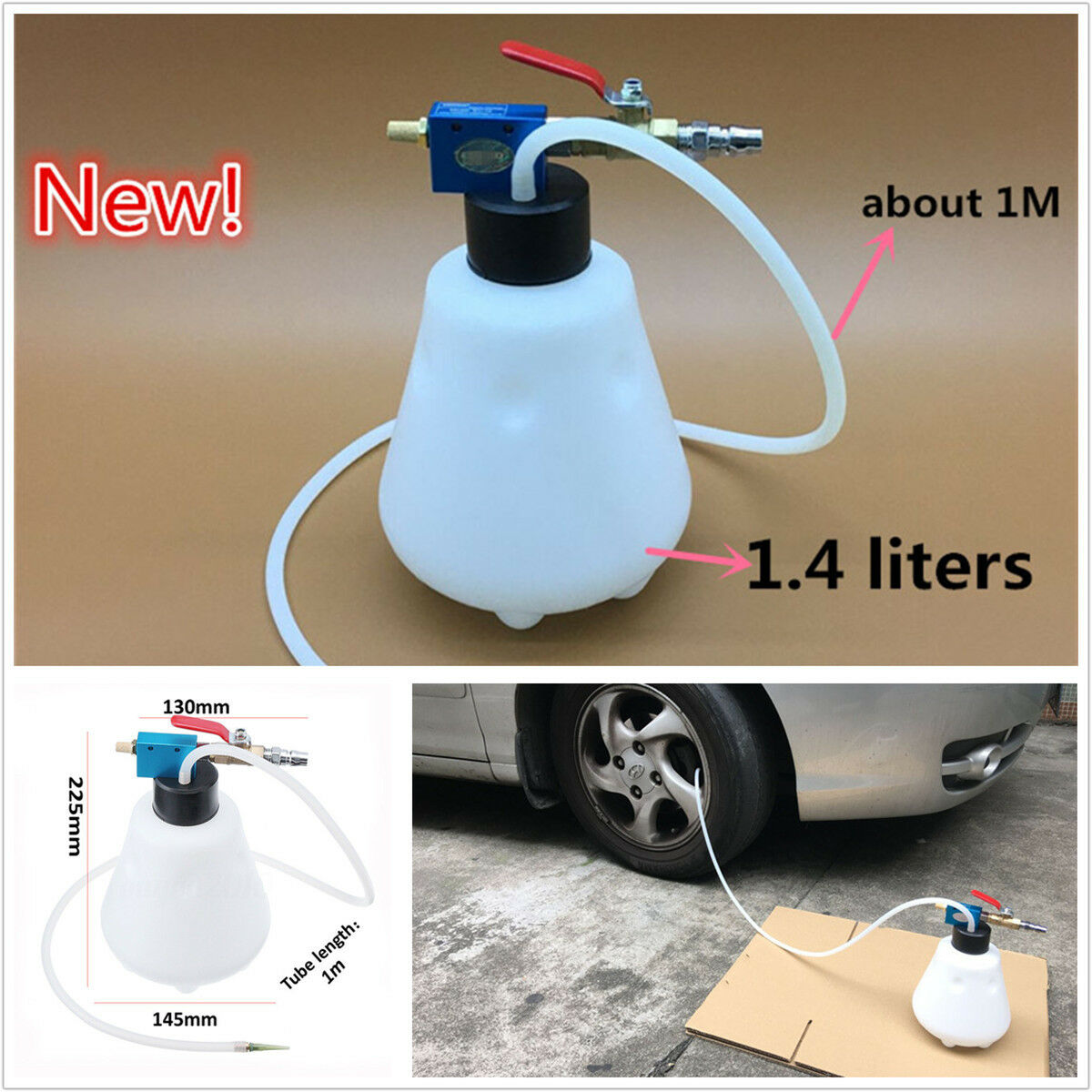 1.4L Car Auto Brake Fluid Oil Change Filling Bleeding Bottle Pump Emptying Tool