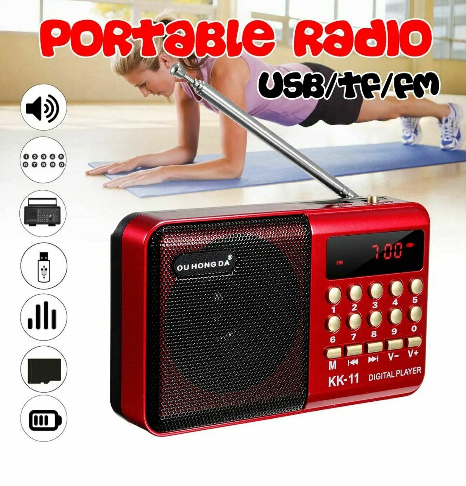 Mini Portable Pocket Speaker USB TF AUX MP3 Music Player Stereo Digital FM Radio