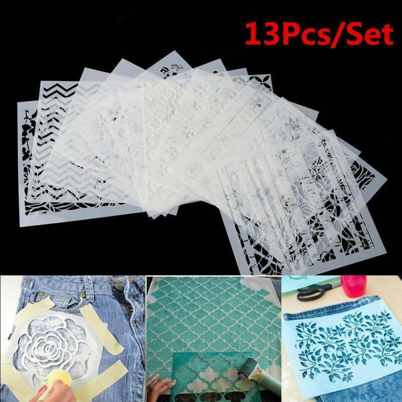 13pcs Embossing Template Scrapbooking Walls Painting Layering Stencils DIY Tool.