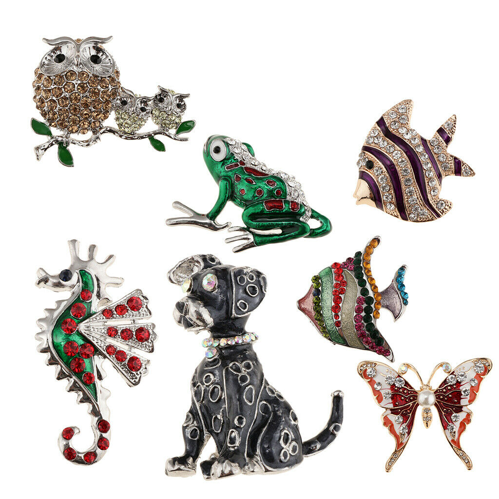 Fashion Crystal Animal Brooch Pin Rhinestone Personality Brestpin Sea Horse