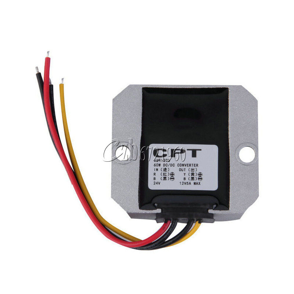 DC/DC Voltage Converter Regulator 24V Step Down to 12V 5A Waterproof Adapter