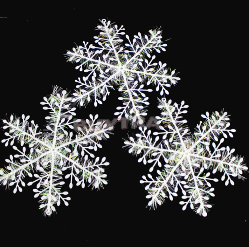 9pcs White Snowflakes Decorations Supplies Hanging Ornaments Gift Christm.l8