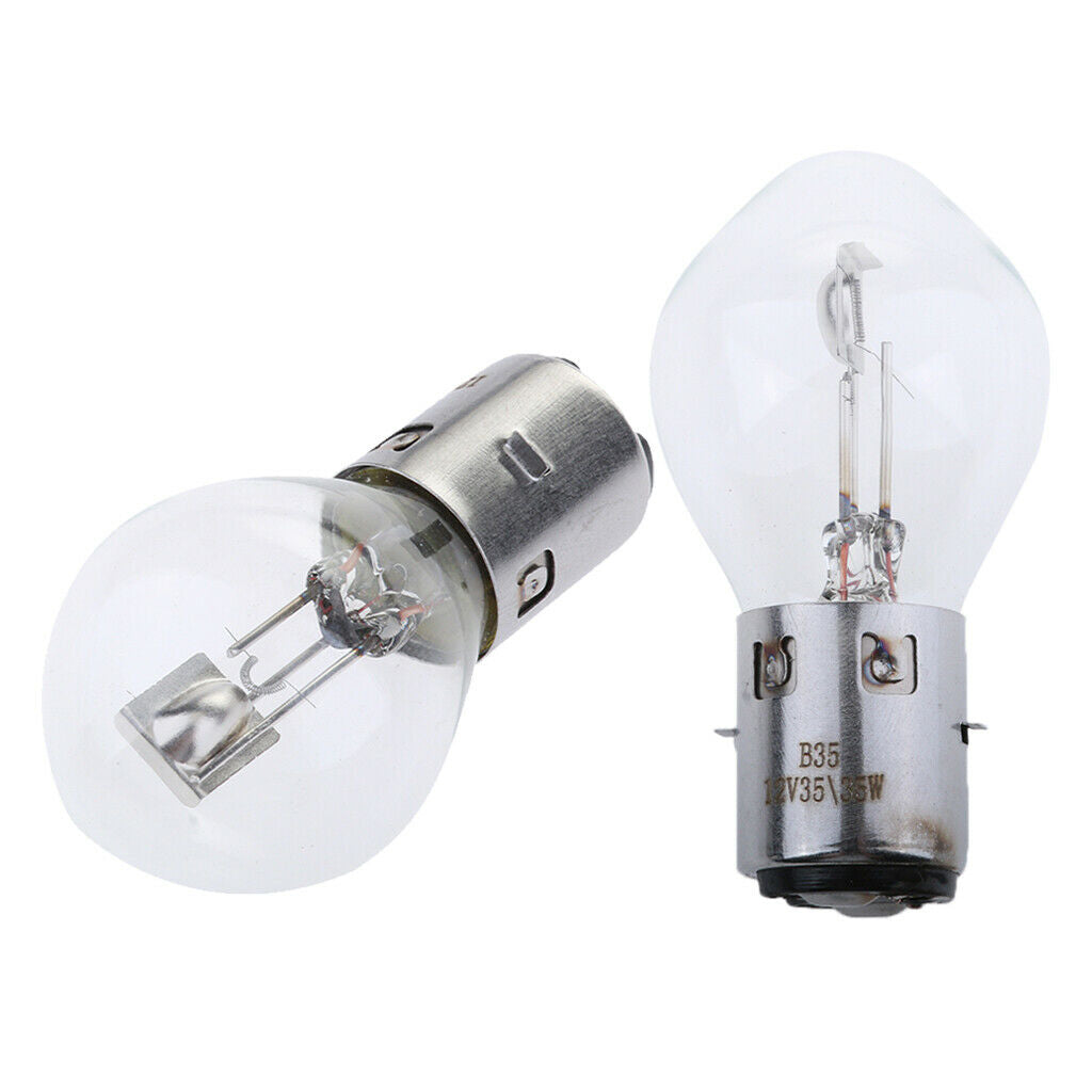 2x 12V 35W Bright White Halogen Headlight Bulbs Clear BA20D S2
