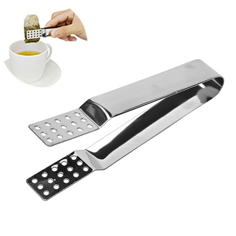 Tea strainer stainless steel teabag squeezer tea bag tongs ice cube mini .l8
