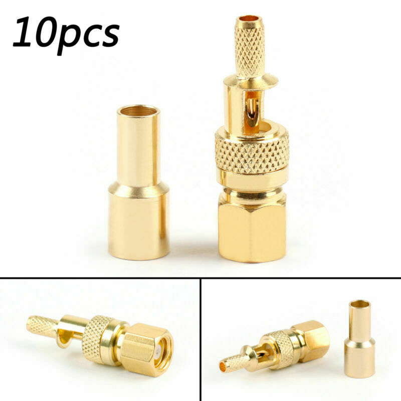10x SMC Female Jack Plug Straight Crimp For LMR100 RG174 RG179 RG316 RG188 Cable