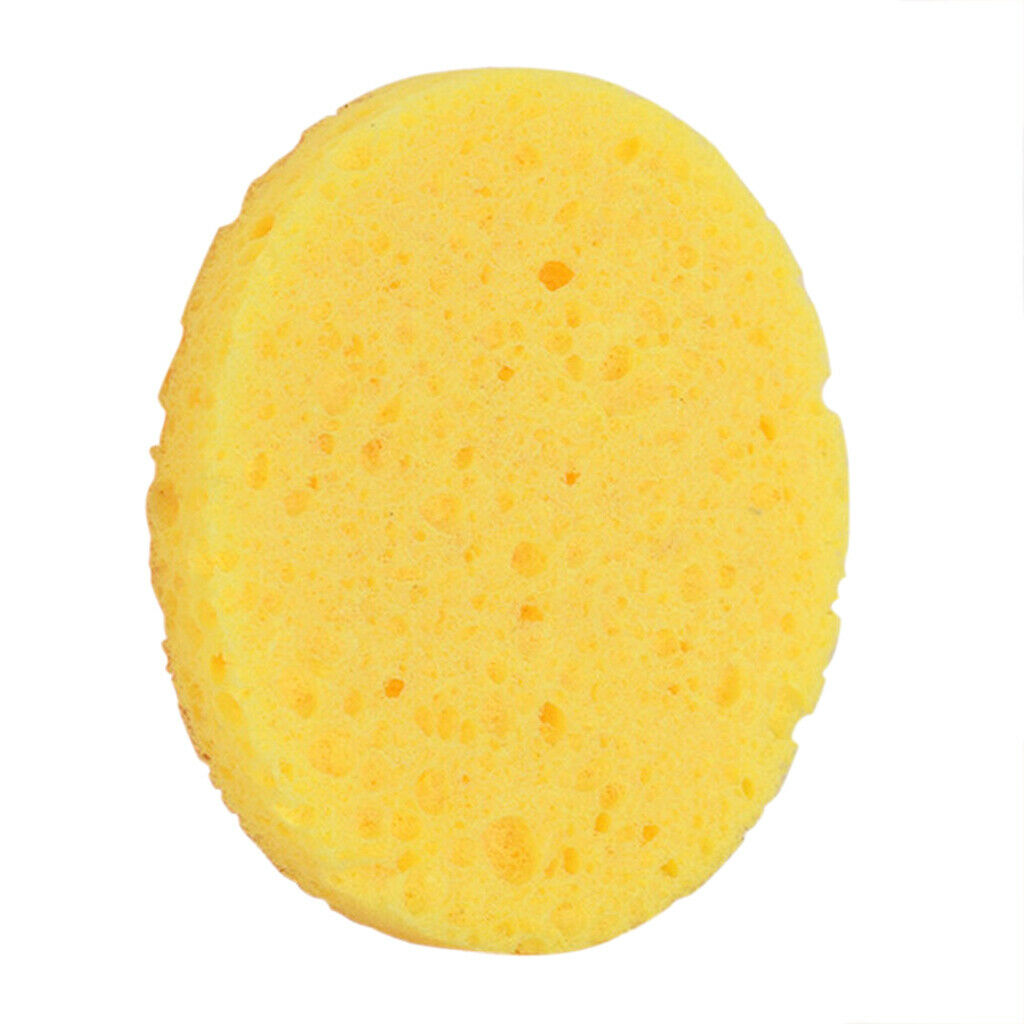 10Pcs Face Cleansing Washing Pad Puffs Makeup Cosmetic Removal Sponge Yellow