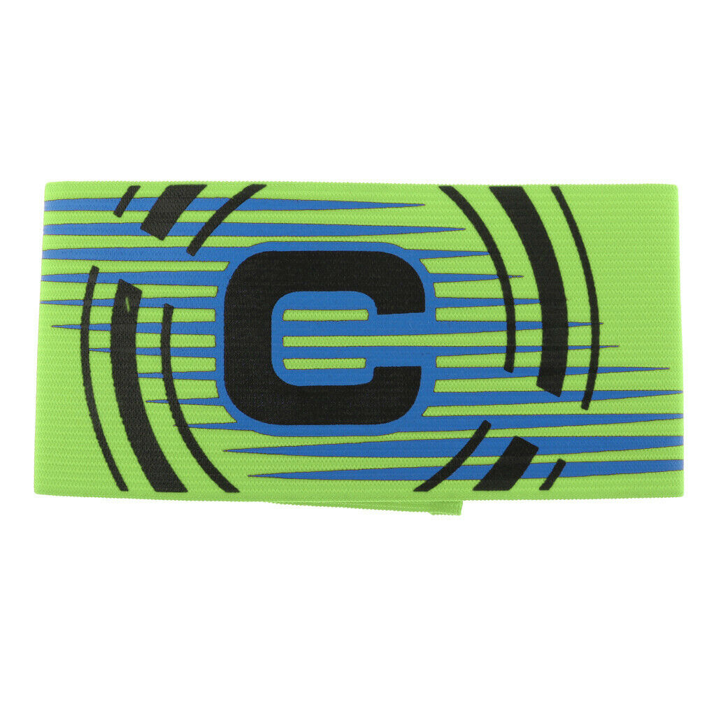 2X Captain Armband Football Soccer Sports Adjustable Arm Bands Shiny Green