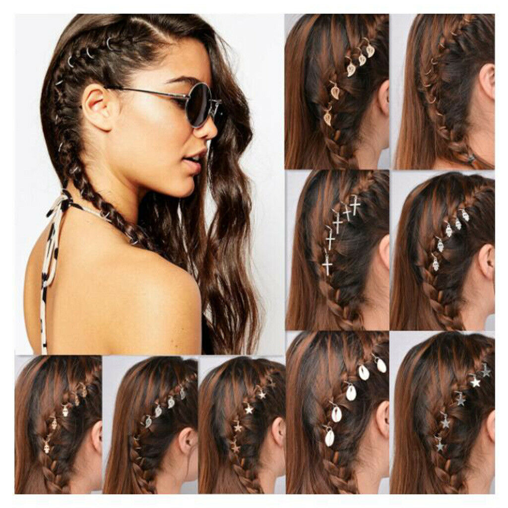 158 Pieces Metal Hair Braiding Beads Hair Rings Cuffs Coil Dreadlock Kit Wedding