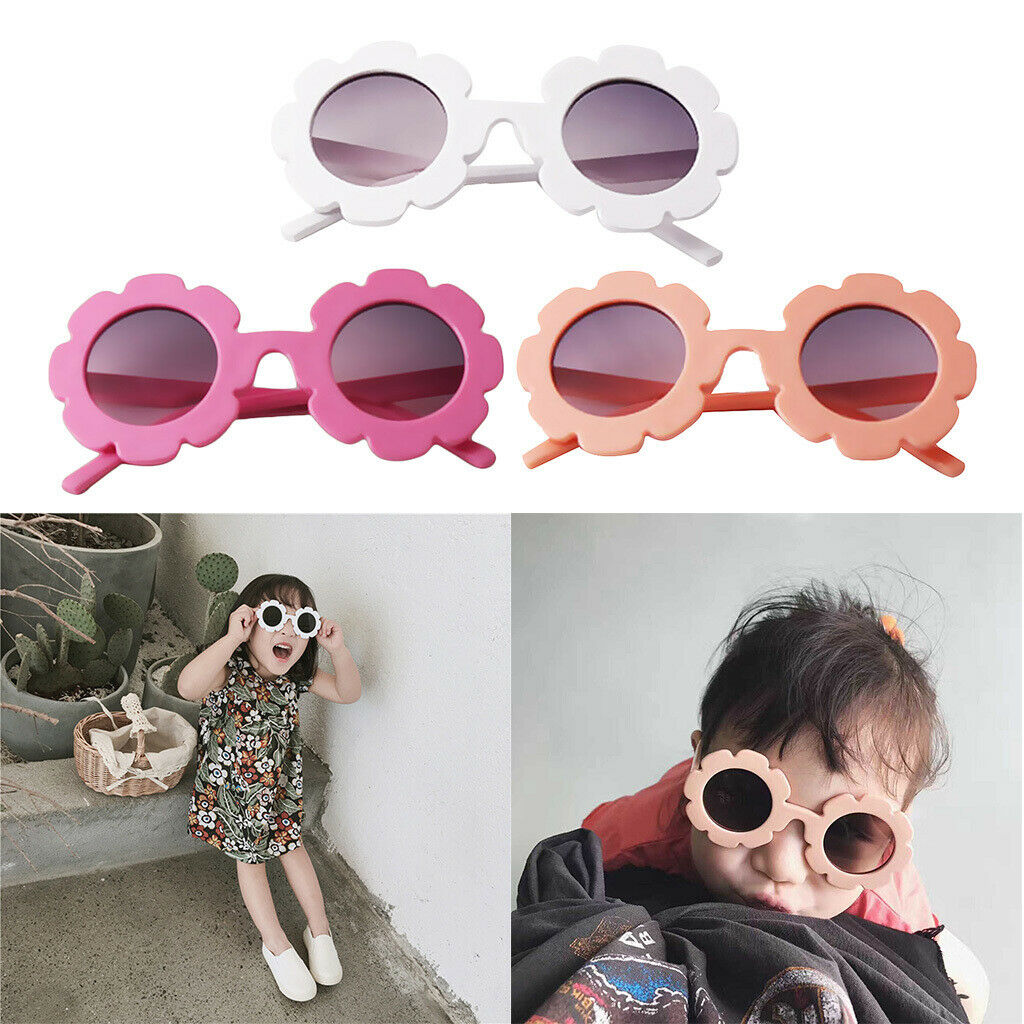 Pairs of 3 Fashion Baby Kids Flower Round Sunglasses Toddler Infant Goggles