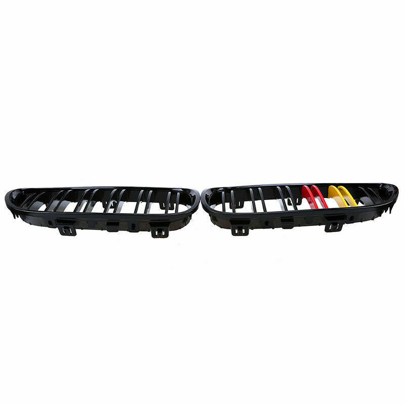 Double Line Front Kidney Grilles Grills Fit 3-Series M3 E90 E92 E93 2008-2013 12