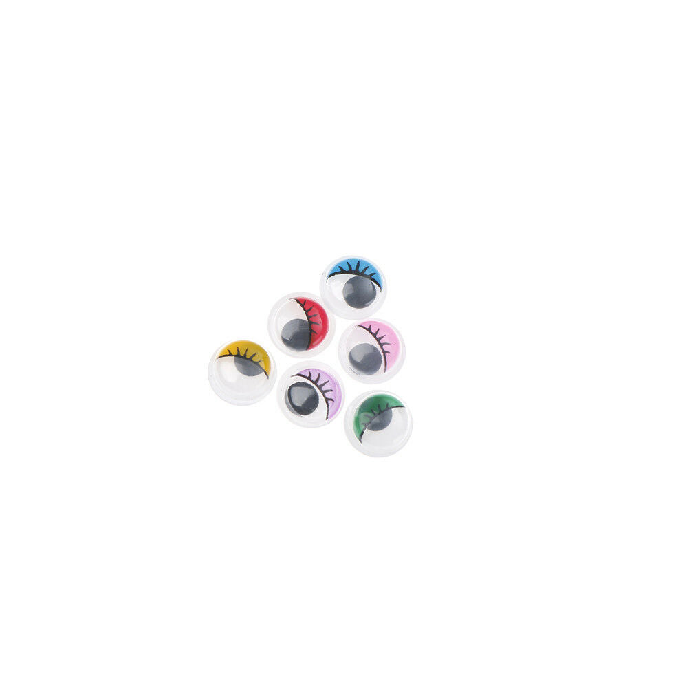 100PC Coloured Eyelashes Wiggly Wobbly Googly Eyes Lash   (Color: Multicolor) Qx
