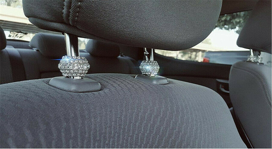 4X Bling Crystal Car Seat Headrest Collar Decoration For Women's car interior