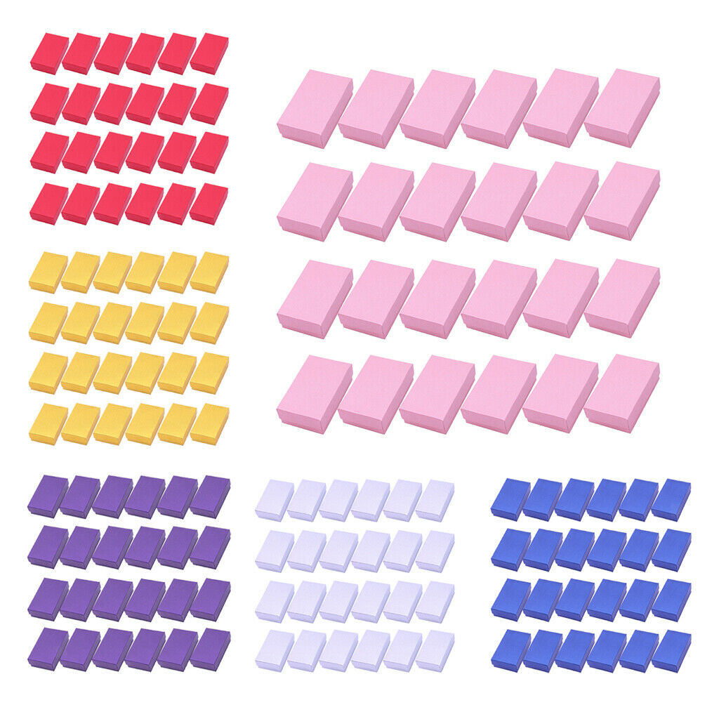24x Colorful Linen Paper Foam Box   Storage Holder Hairclip Display Box