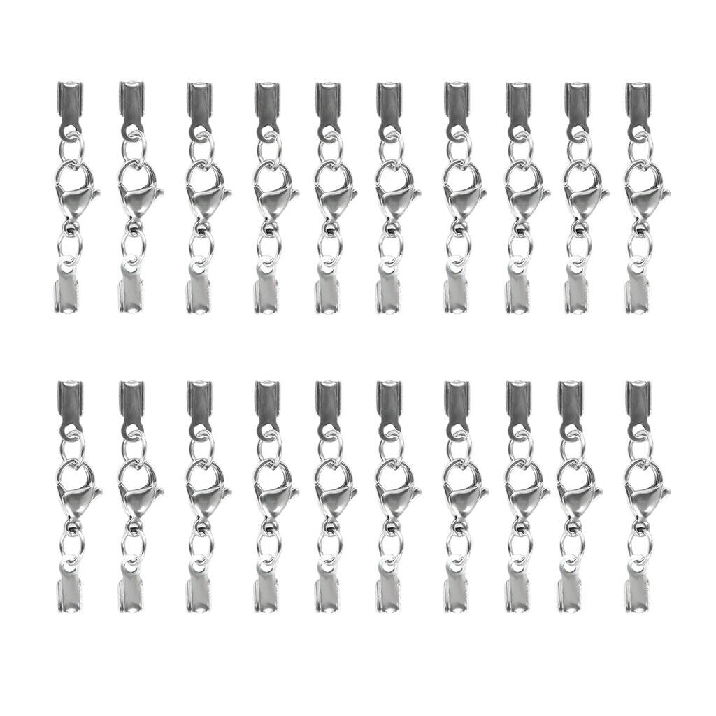 Lots 20 Lobster Claw Clasp Keychain Suede Cord End Caps Jewelry Making