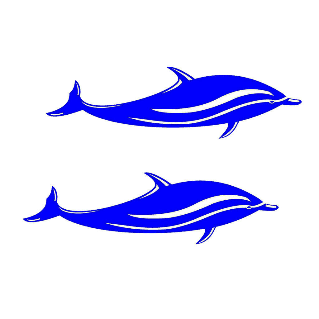 2 Dolphins Stickers Vinyl Decals for Car,Boat,Bathroom,Window,Wall