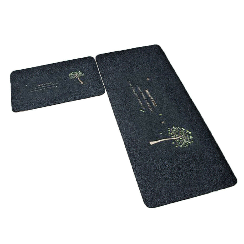 2x Kitchen Area Rugs Anti-skid Water-absorbing Floor Cushion for Kichen