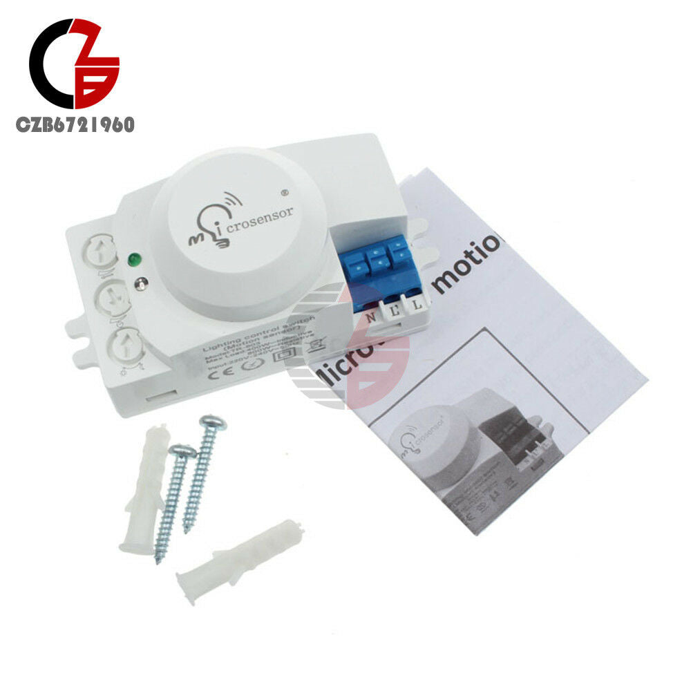 AC 220V 240V 5.8GHz Microwave Movement Sensor Motion Detector For Light Switch