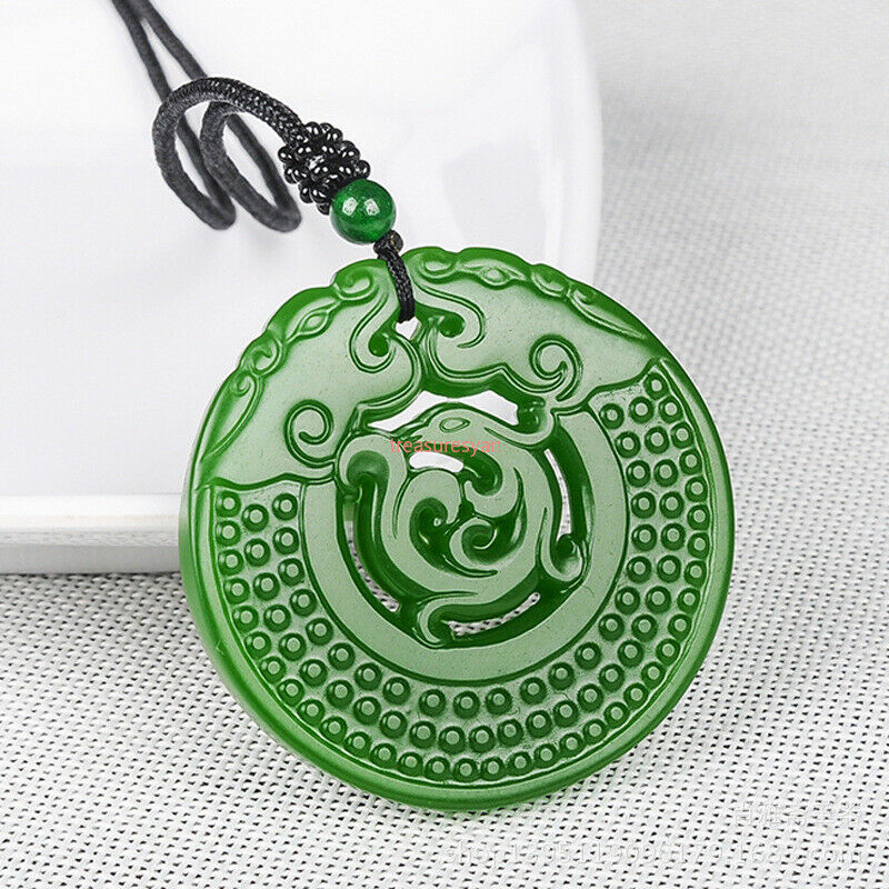 Exquisite double-sided carved dragon and phoenix Chengxiang jade pendant