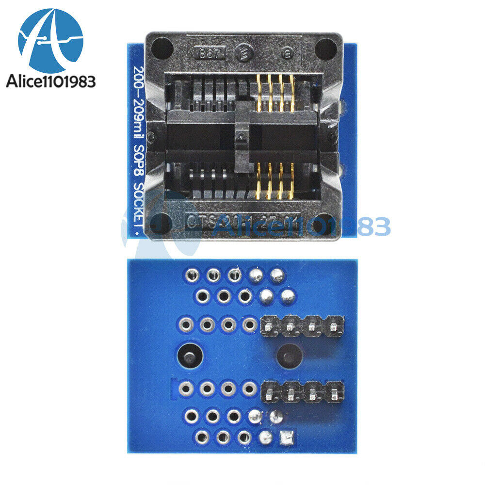 5PCS SOP8 to DIP8 Wide-body Seat Wide 200mil Programmer Adapter Socket Blue