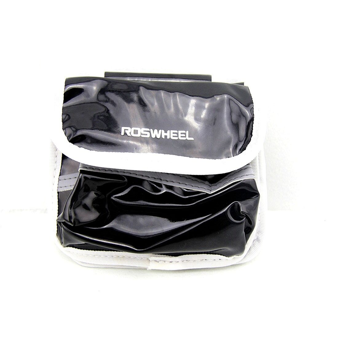 Black ROSWHEEL Bicycle Reflective Frame Double Saddle Bag Pouch Front Tube Bags