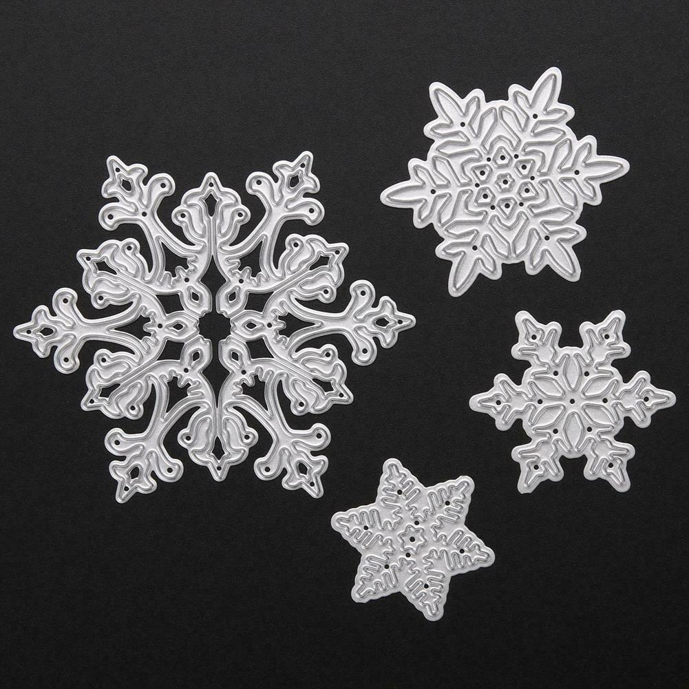 4pcs Christmas Snowflake Scrapbooking Album Paper Card Diary Hand Craft A#S