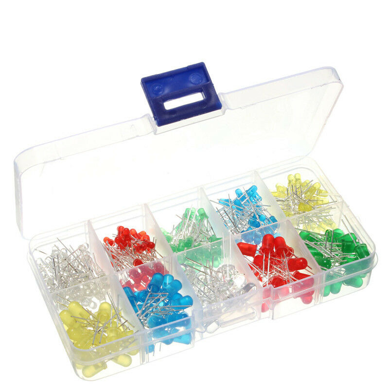 300pcs 3mm 5mm LED Light White Yellow Red Green Blue Emitting Assorted Diodes