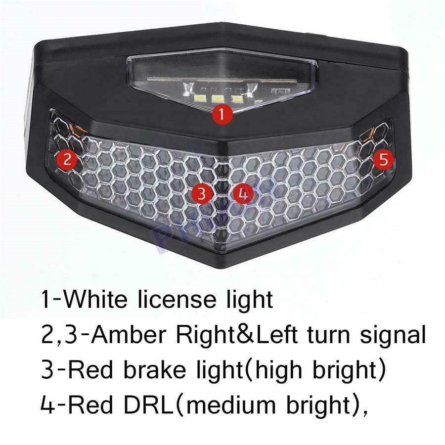 12V Motorcycle ATV LED Rear Tail Light Brake Stop Turn Signal Light Universal