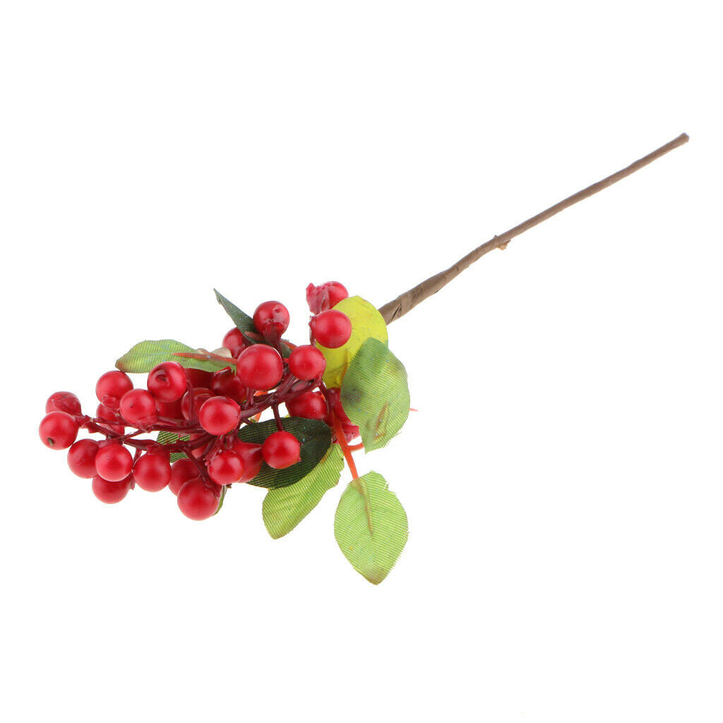 4pcs Artificial Foliage Plants Flower Fruits Blueberries Branches Wedding