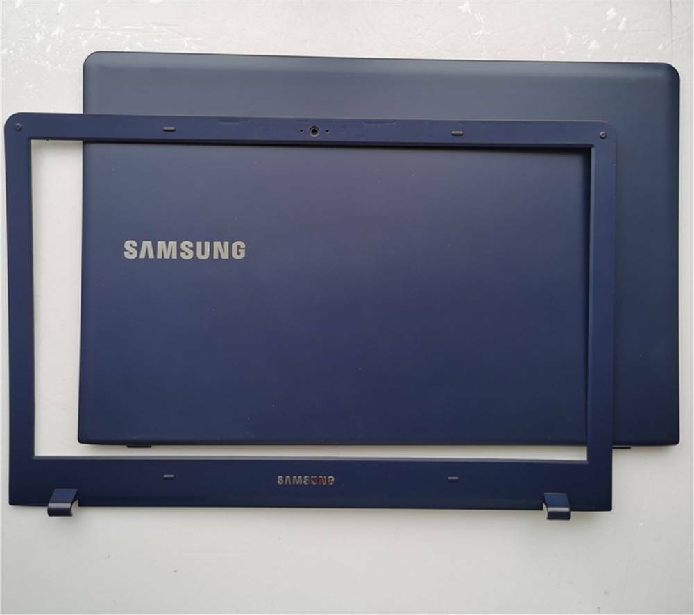 for NP470R5E NP510R5E LCD Back Cover & LCD Bezel Dark Blue & Hinges New