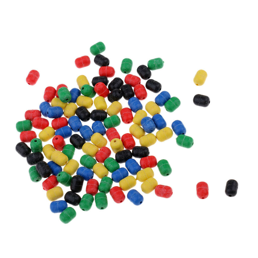 100Pcs Colorful Buffer Beads Rubber Shock Rig Beads Cylinder Carp Fishing Float