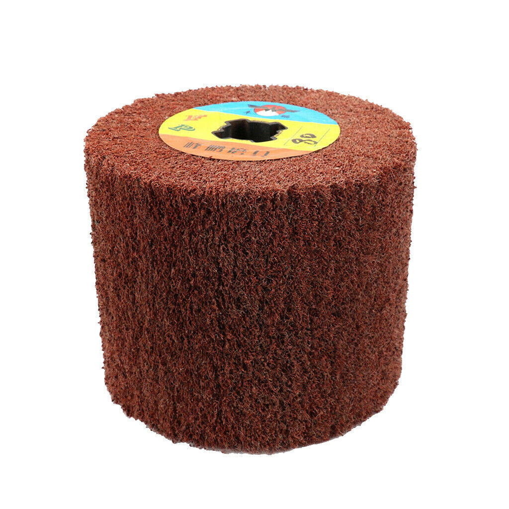 1Pc Non-woven Abrasive Flap Wire Drawing Polishing Burnishing Wheel 80