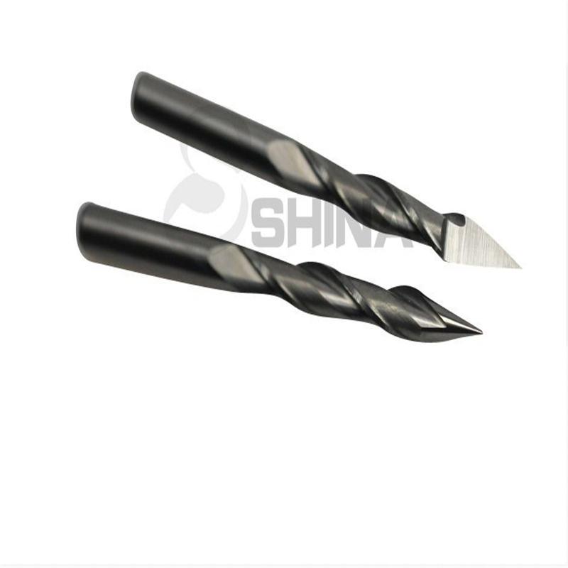 5Pcs 3mm 30 deg 0.1mm Tungsten Carbide Two/Double Flutes Spiral Engraving Bit
