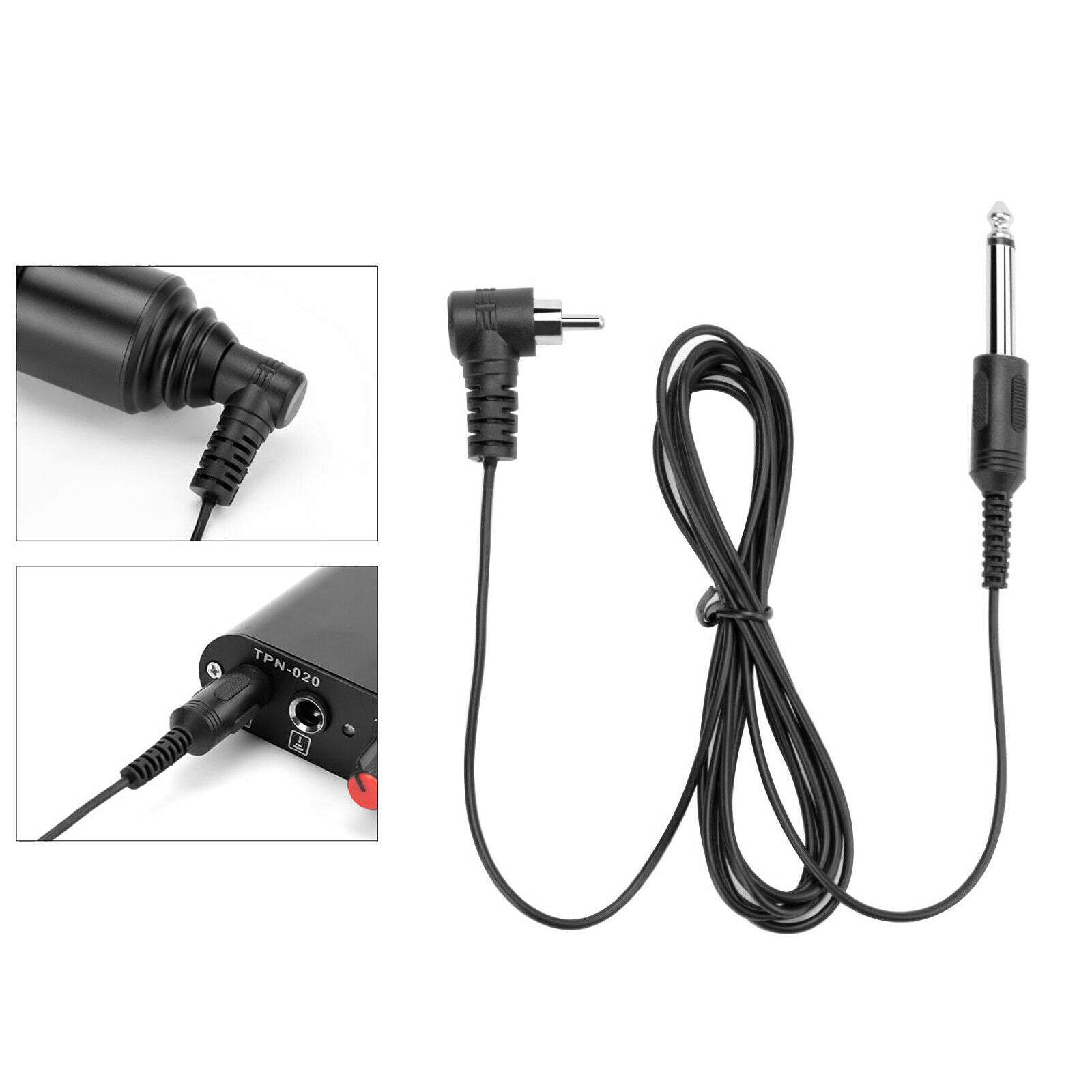 High Quality 6.3ft Tattoo Power Supply Soft Silicone RCA Clip Cord Connector for
